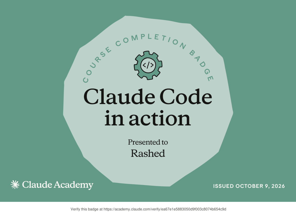 Claude Code in Action Certificate